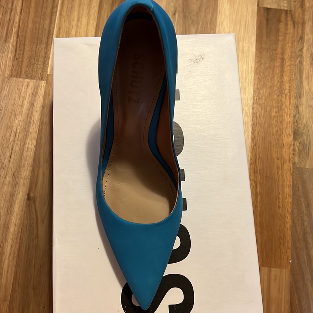 Schutz “Lou” teal suede pumps BNIB - Picture 3 of 5
